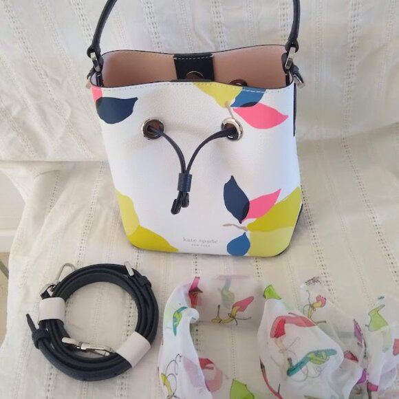 kate spade Handbags - NWOT Kate Spade 'Eva'  w-a matching scarf! crossbody bucket tote multi-colors
